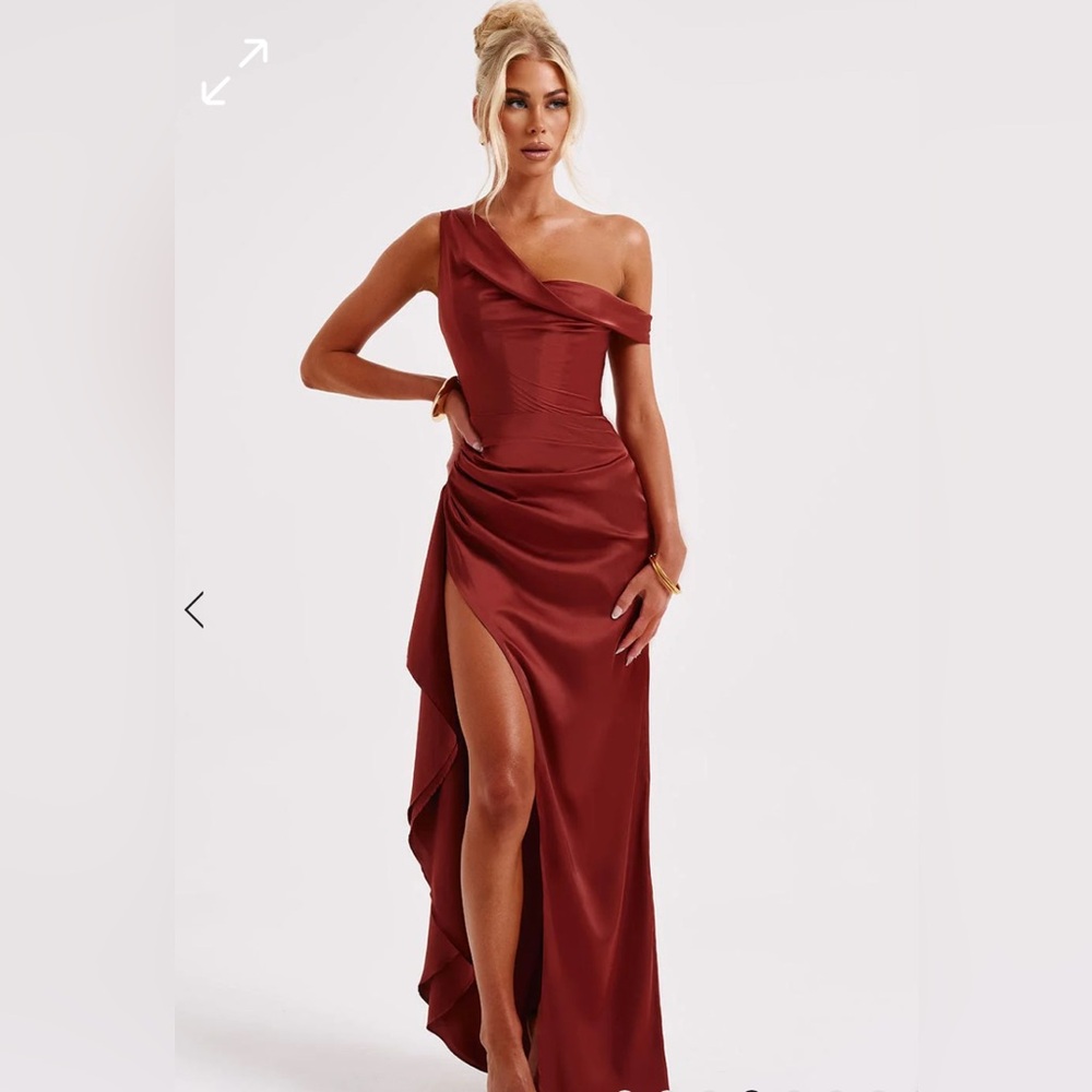 Rust Satin Babyboo bridesmaid dress or NYE dress.